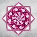 Chrysanthemum - LED Flow Star, daylight view showing the full printed fabric design and eight removable LED modules