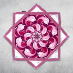 Chrysanthemum - LED Flow Star, daylight view showing the full printed fabric design and eight removable LED modules
