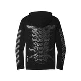 First Earth MMXXIV silver hooded long-sleeve T for rave and festival wear