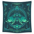 Luna Moth tapestry by First Earth – vibrant rave wall art with glowing moth design on premium polyester, 36″×72″, with corner loops for easy hanging at camps or stages 