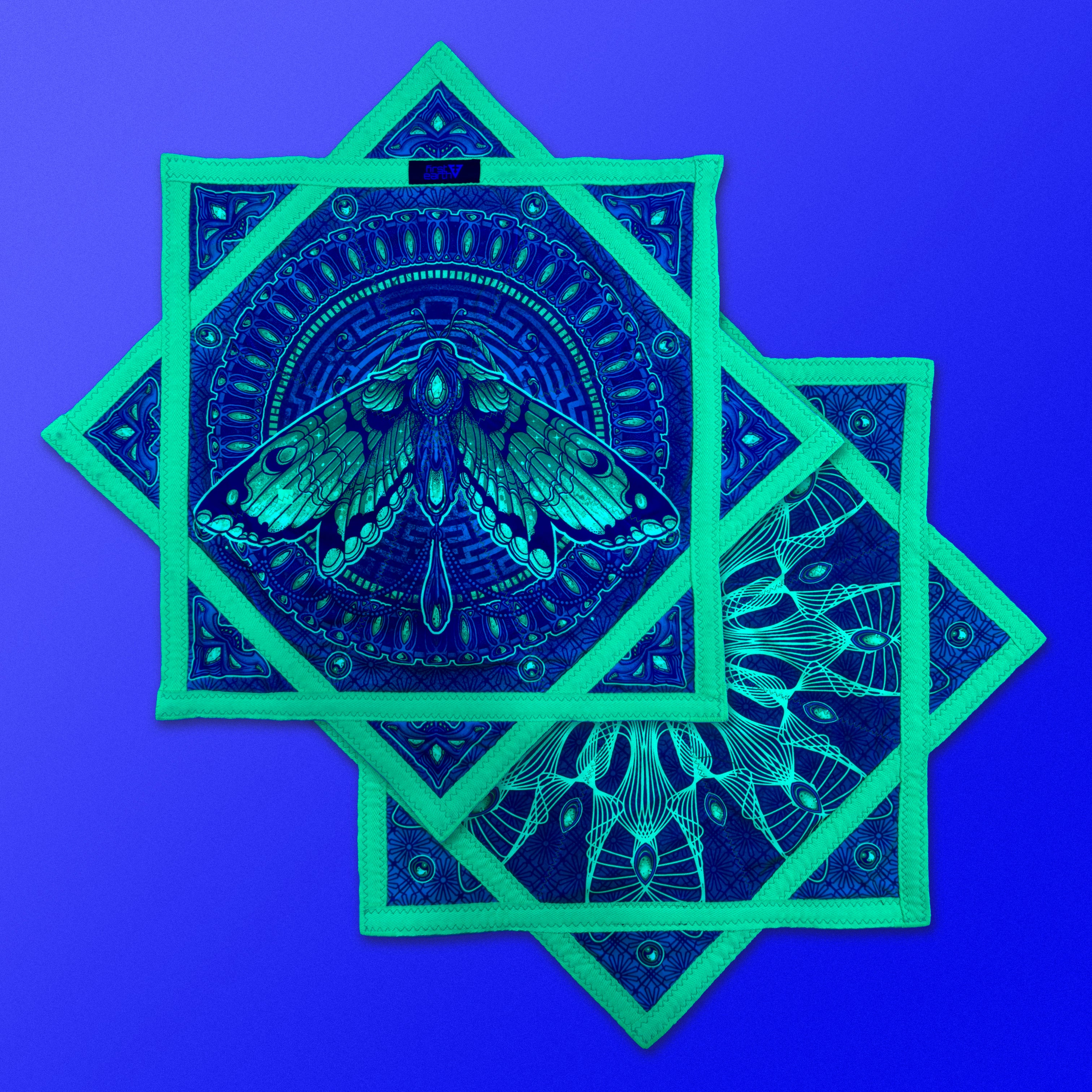 Luna Moth – UV spinning flow star by First Earth, vibrant moth-inspired rave prop for festivals and flow arts