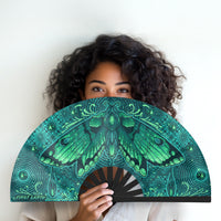 Luna Moth - UV Glow - Hand Fan