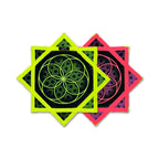 Mini Flower of Life – UV spinning flow star by First Earth, compact rave prop with sacred geometry 