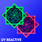 Mini Flower of Life – UV spinning flow star by First Earth, compact rave prop with sacred geometry 