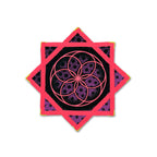 Mini Flower of Life – UV spinning flow star by First Earth, compact rave prop with sacred geometry 