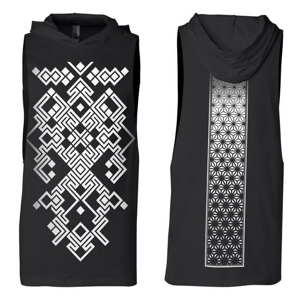 Night Colors - Black - Hooded Muscle Tank