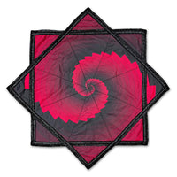 Owl Totem – red spinning flow star by First Earth, bold rave prop with owl totem motif 