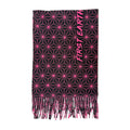 Asanoha pink pashmina by First Earth – soft, breathable rave wrap with glowing sacred geometry design, perfect for chilly nights and festival flow 