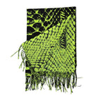 Neon Serpent pashmina by First Earth – lightweight rave wrap featuring serpent design, soft and breathable for flow arts and chilly set times 