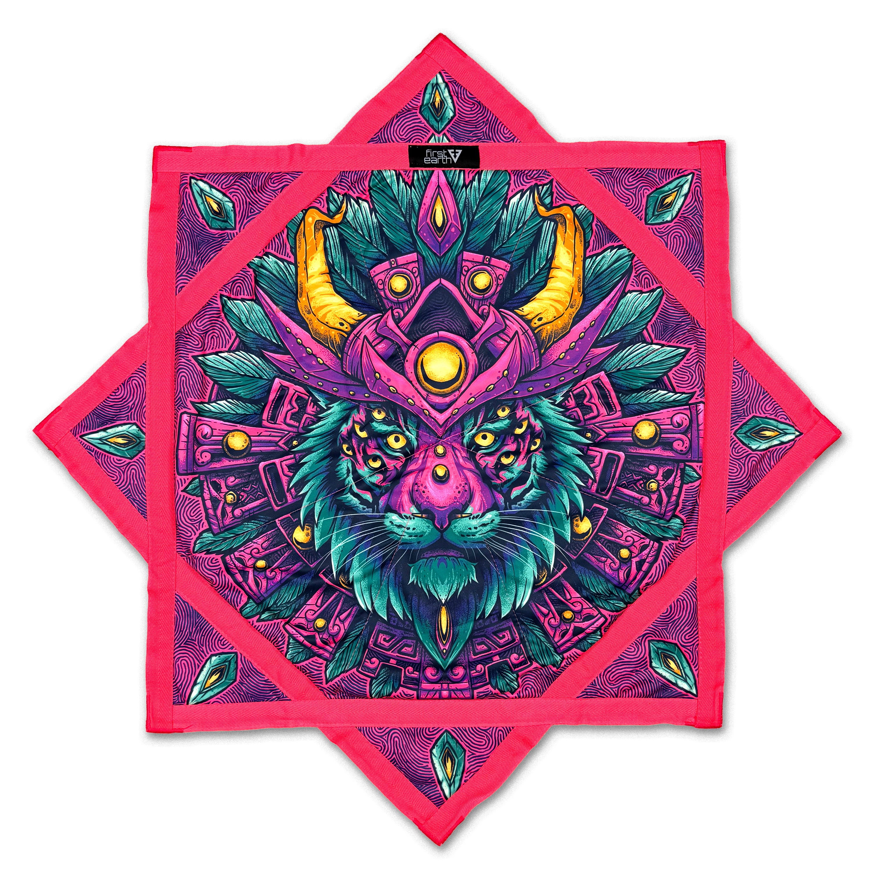 PsyTiger – UV spinning flow star by First Earth, dynamic rave prop with psychedelic tiger art 