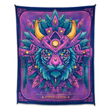 PsyTiger UV Reactive Tapestry by First Earth – neon tiger UV wall art for rave and EDM décor