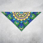 Royal Plume UV glow bandana folded diagonally into a triangle, ready to tie as a face or head wrap