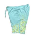 First Earth Flower of Life aqua shorts for rave and festival wear