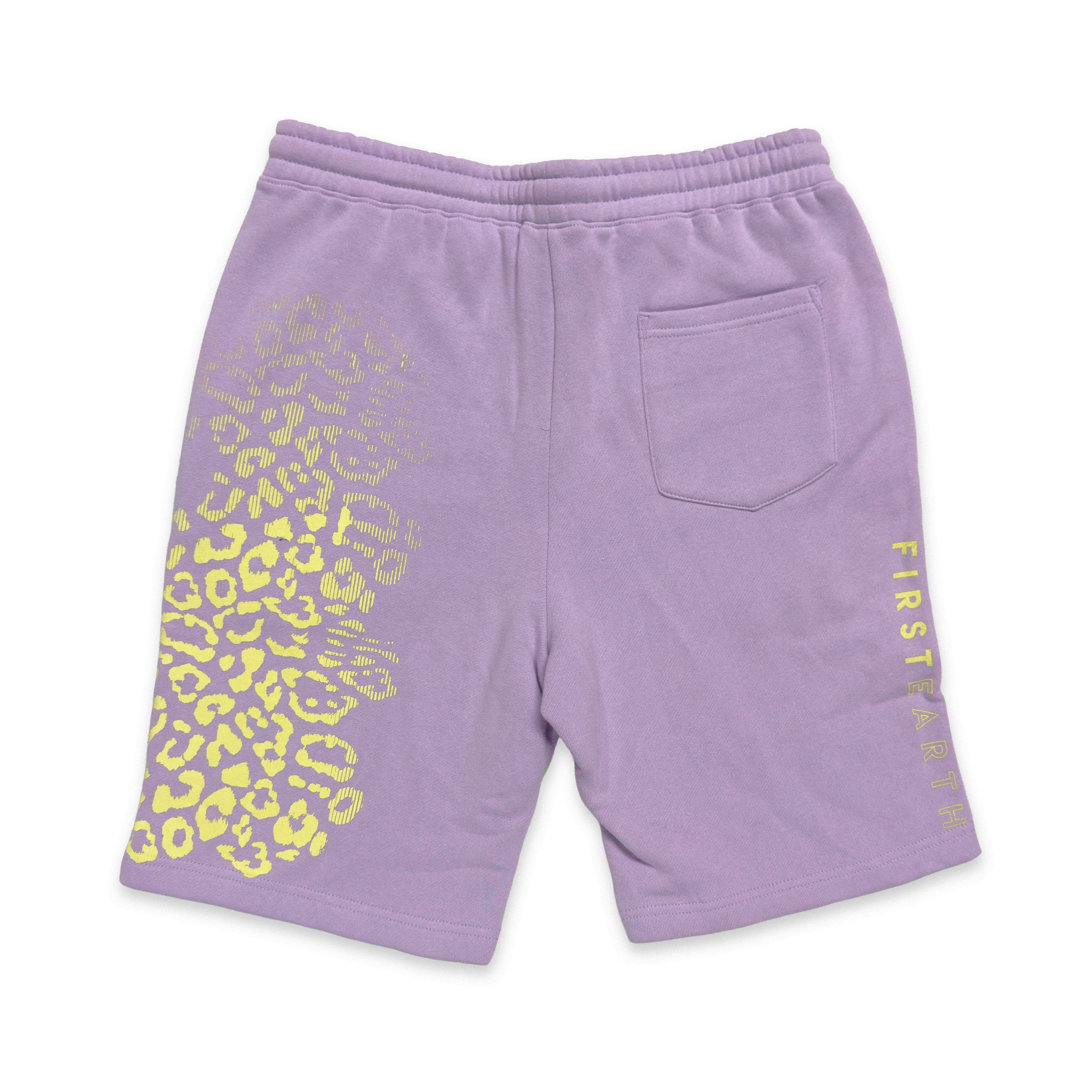 First Earth Flower of Life lavender shorts for rave and festival wear
