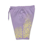 First Earth Flower of Life lavender shorts for rave and festival wear
