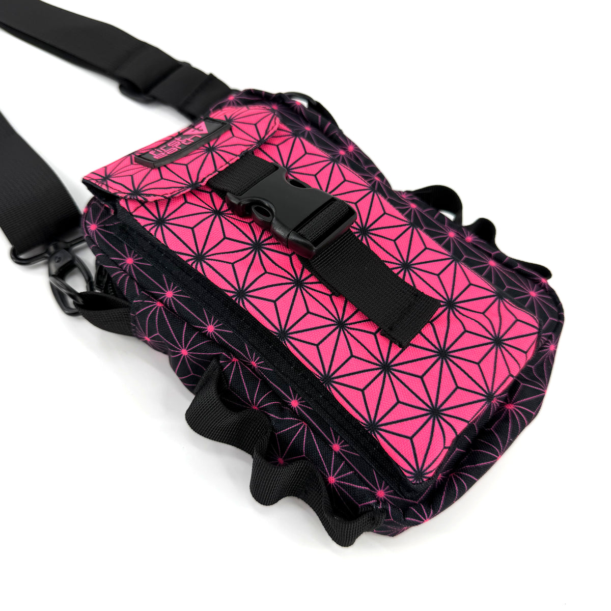 Asanoha Pink UV sling bag matching the crop jersey