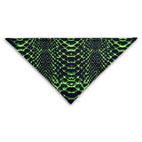Neon Snake UV glow bandana by First Earth – lightweight rave accessory with glowing serpent design, breathable and UV-reactive for dance floors 