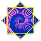 First Earth Spiral 1 48” Mega Kaiju Flow Star — color-switch UV rave prop built for huge, smooth spinning.