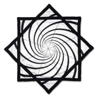 First Earth Spiral 2 UV Flow Star — black and white UV swirl rave prop made for smooth, balanced spinning.