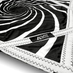 First Earth Spiral 2 UV Flow Star — black and white UV swirl rave prop made for smooth, balanced spinning.