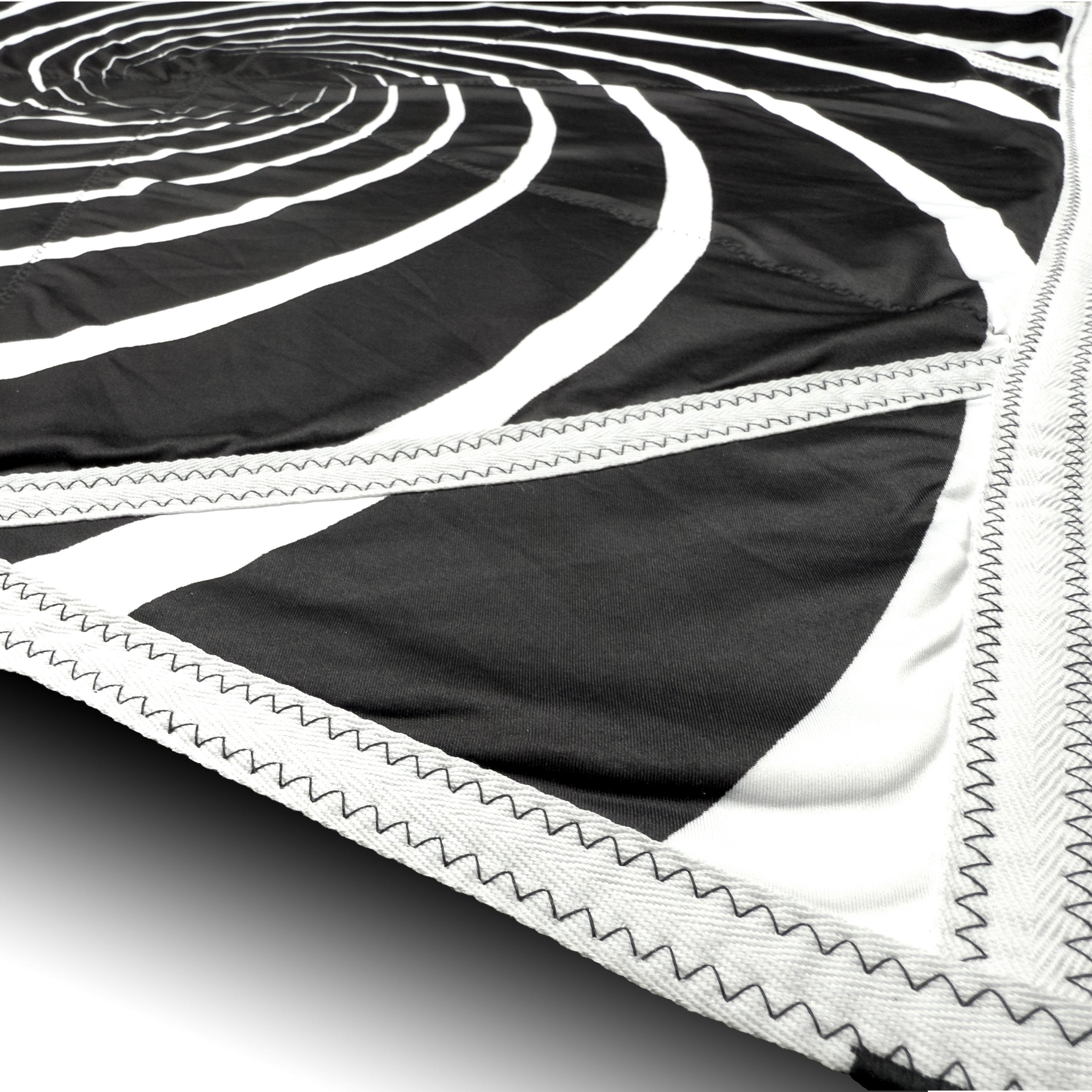 First Earth Spiral 2 48” Mega Kaiju Flow Star — black and white color-switch UV rave prop built for massive, smooth spinning.