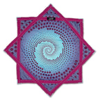 First Earth Spiral 5 Flow Star spinning under UV light — rave and festival flow prop with glowing spiral design.