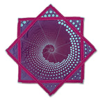 First Earth Spiral 5 Flow Star spinning under UV light — rave and festival flow prop with glowing spiral design.