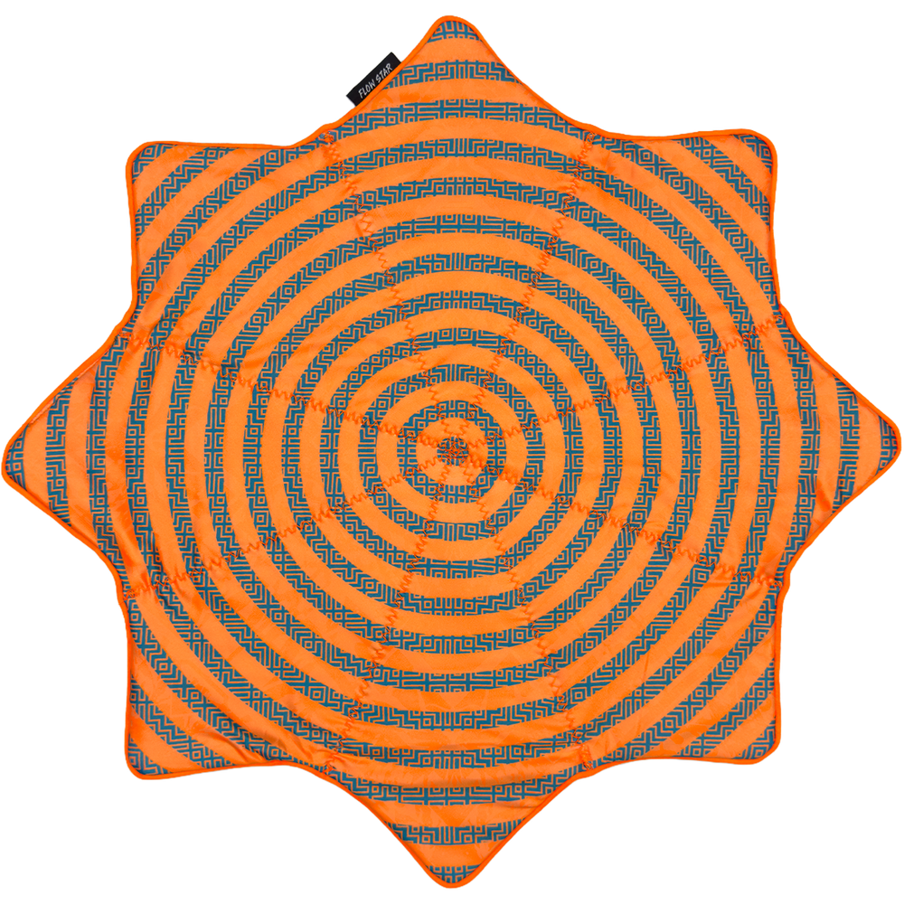 Back design of the Glitch Tiger Orange 20 inch UV Flow Star by First Earth