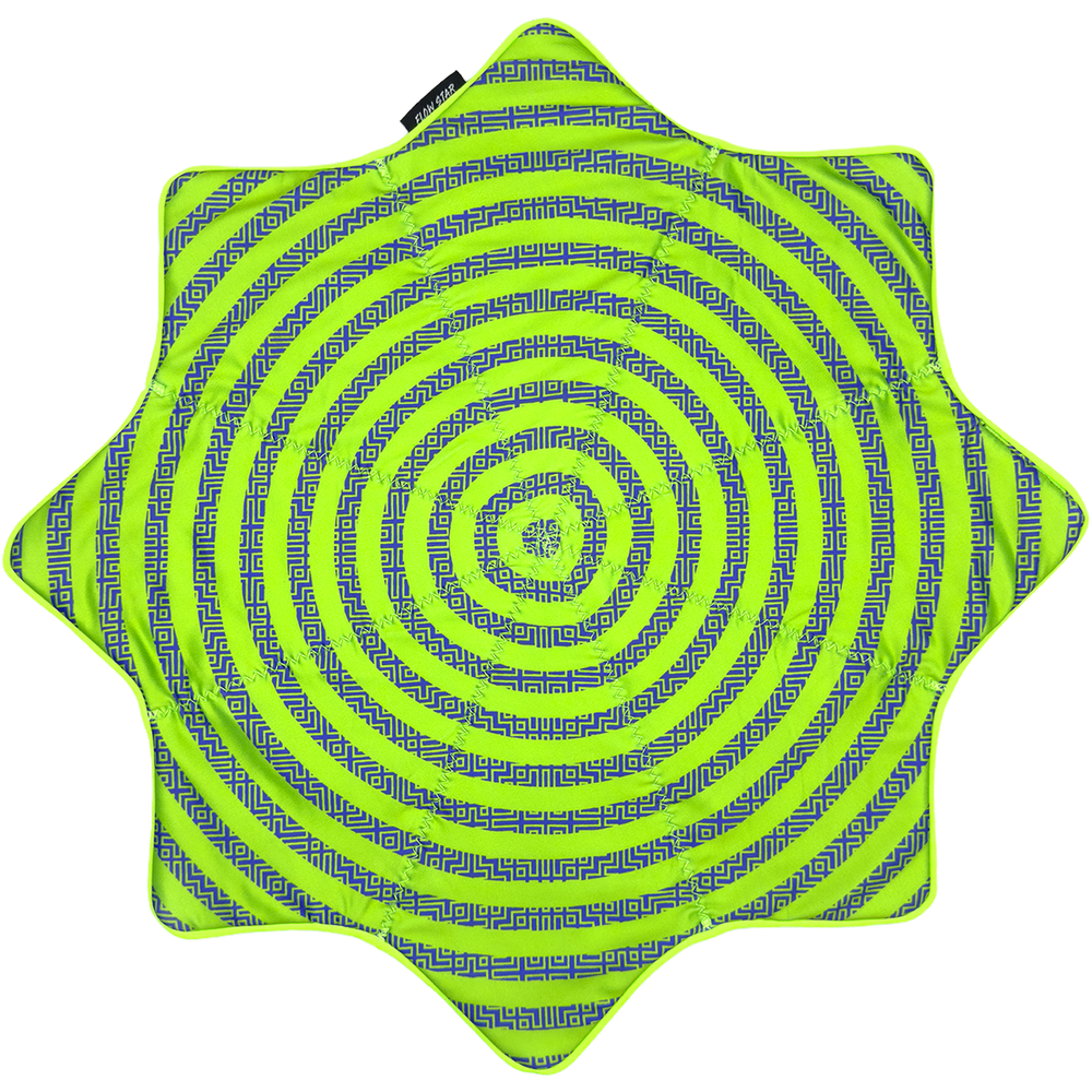 Back design of the Glitch Tiger Purple 20 inch UV Flow Star by First Earth