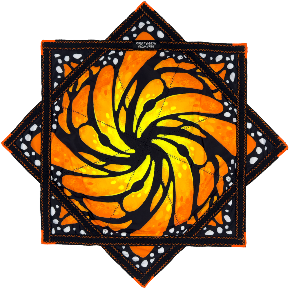Liquid Butterfly Juice regular flow star front with orange butterfly wing design by First Earth