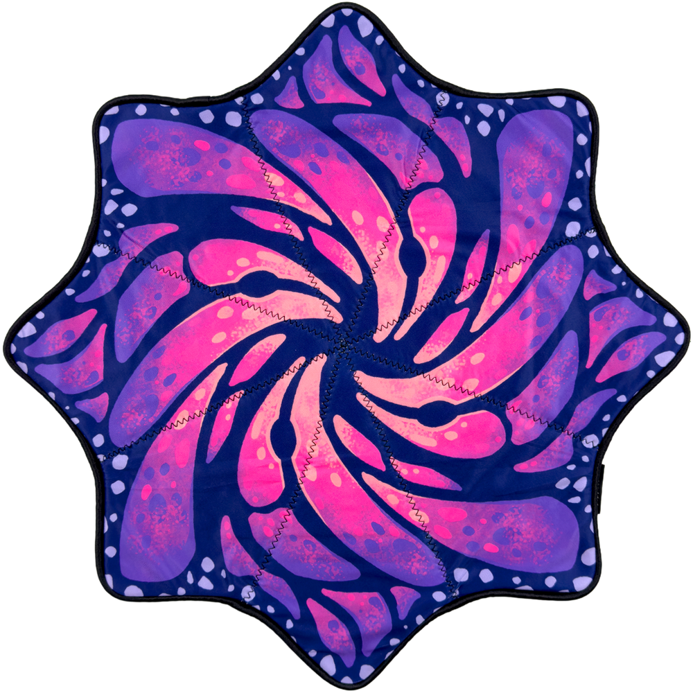 Liquid Butterfly Juice mini flow star back with pink purple butterfly swirl artwork by First Earth