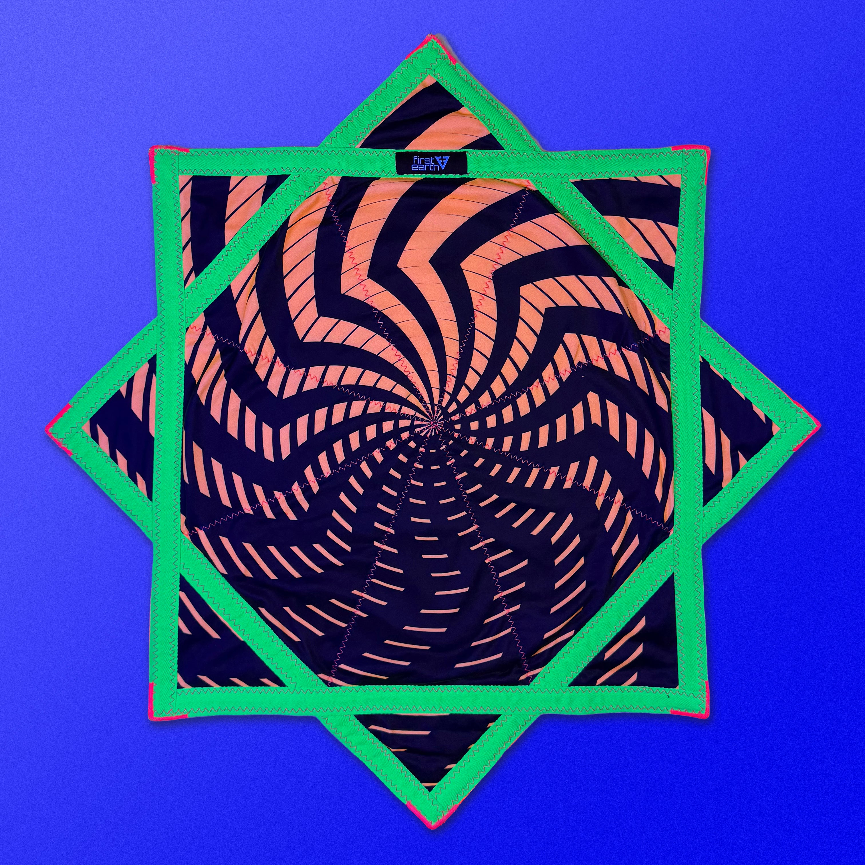 First Earth Spiral 3 Flow Star – UV reactive spiral design spinner perfect for festival and rave flow