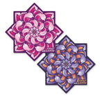 First Earth Chrysanthemum Sunrise and Moonrise 4 inch vinyl sticker designs