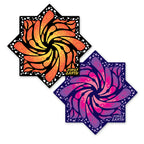 First Earth Liquid Butterfly Juice 4 inch vinyl sticker variants in orange yellow and purple pink