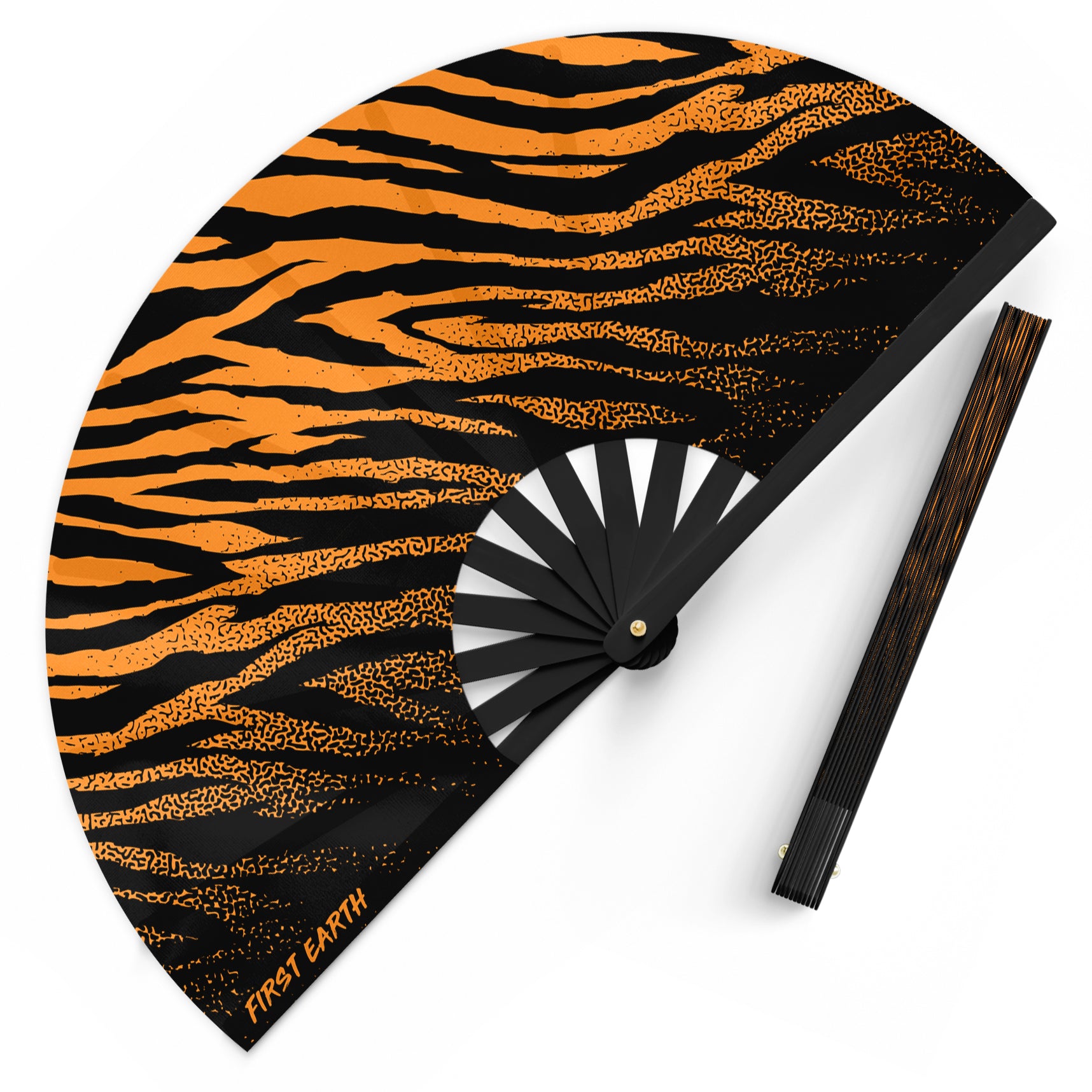 Sacred Stripes - UV Glow - Hand Fan