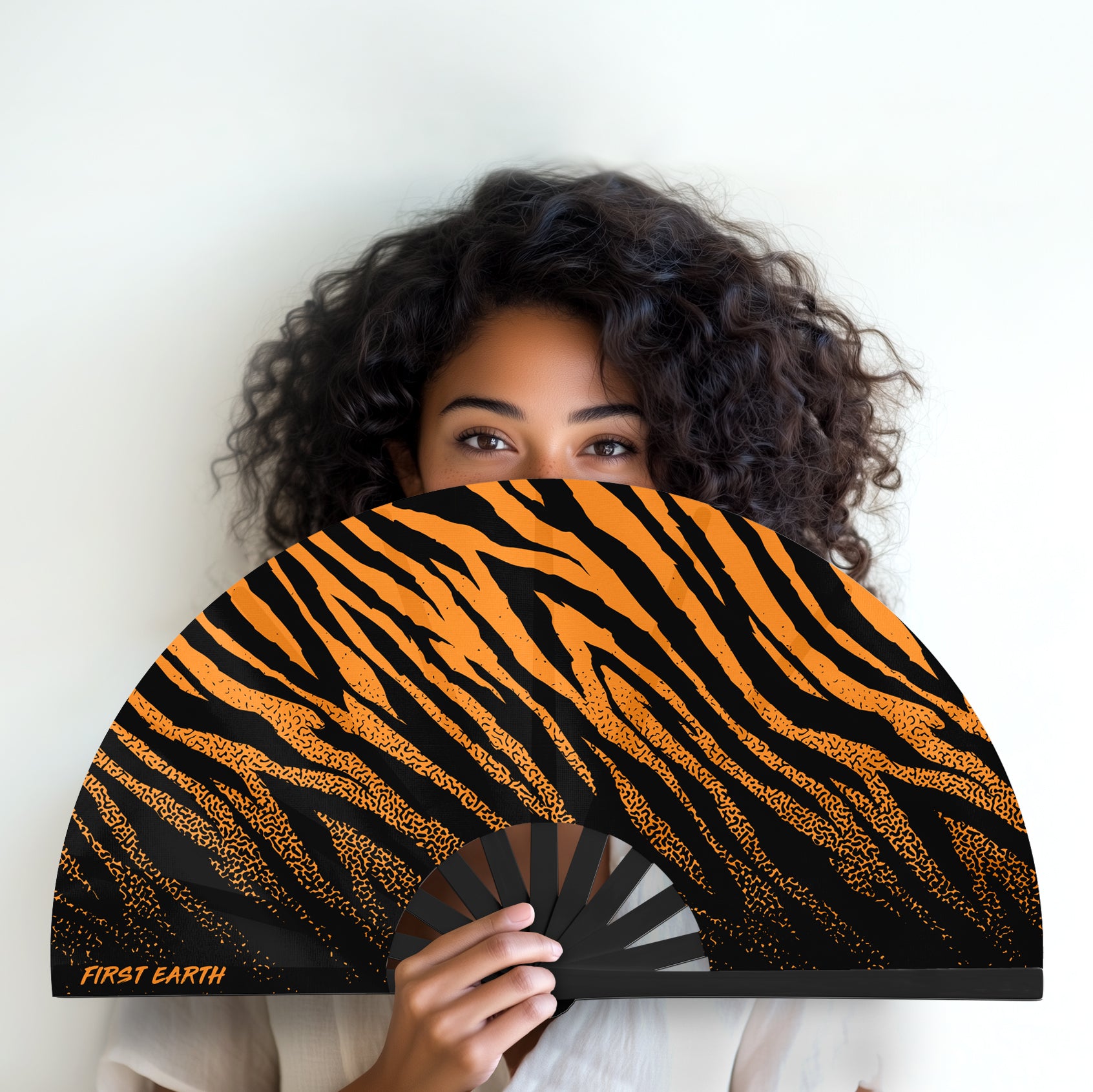 Sacred Stripes - UV Glow - Hand Fan