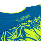 Sunflower of Life UV hockey jersey by First Earth – oversized rave-ready jersey with full UV-reactive print that glows under blacklight