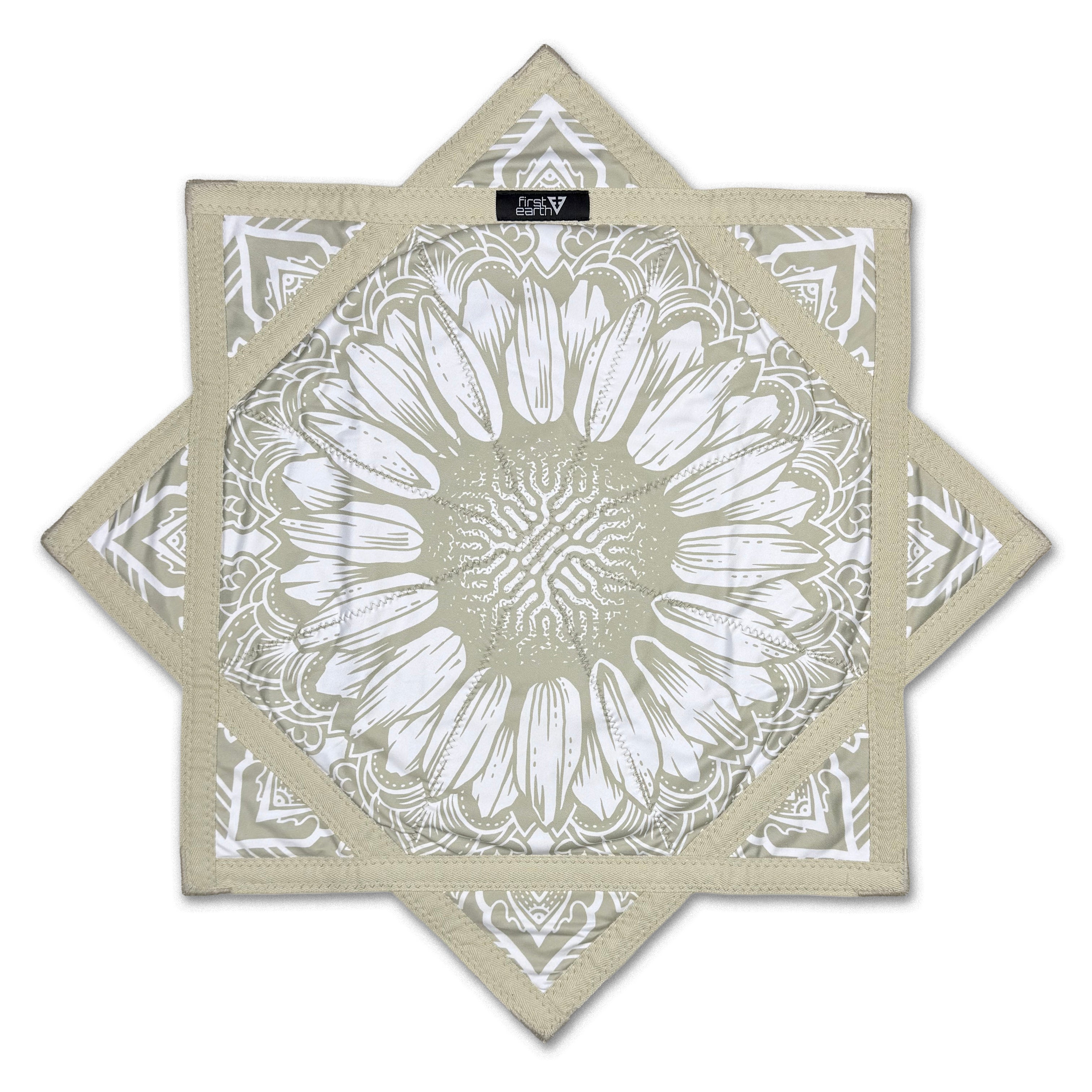 First Earth Sunflower of Life Tan Flow Star – UV reactive spinning flow prop for raves and festivals