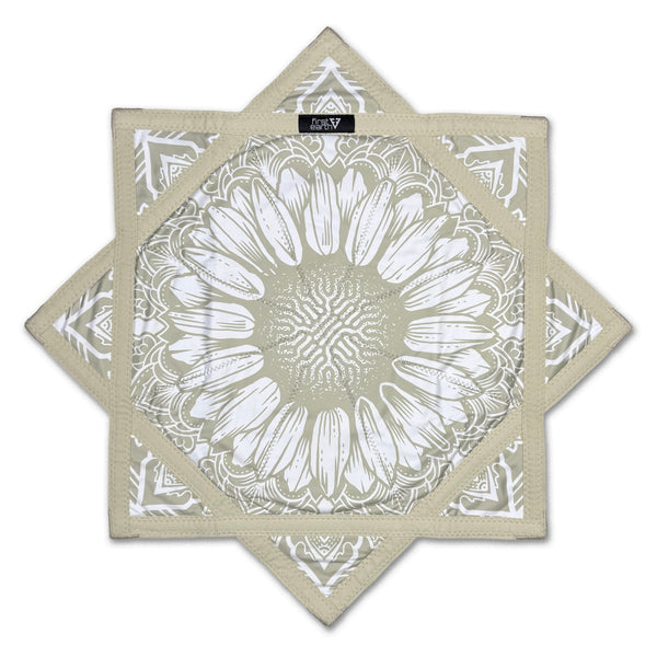 First Earth Sunflower of Life Tan Flow Star – UV reactive spinning flow prop for raves and festivals