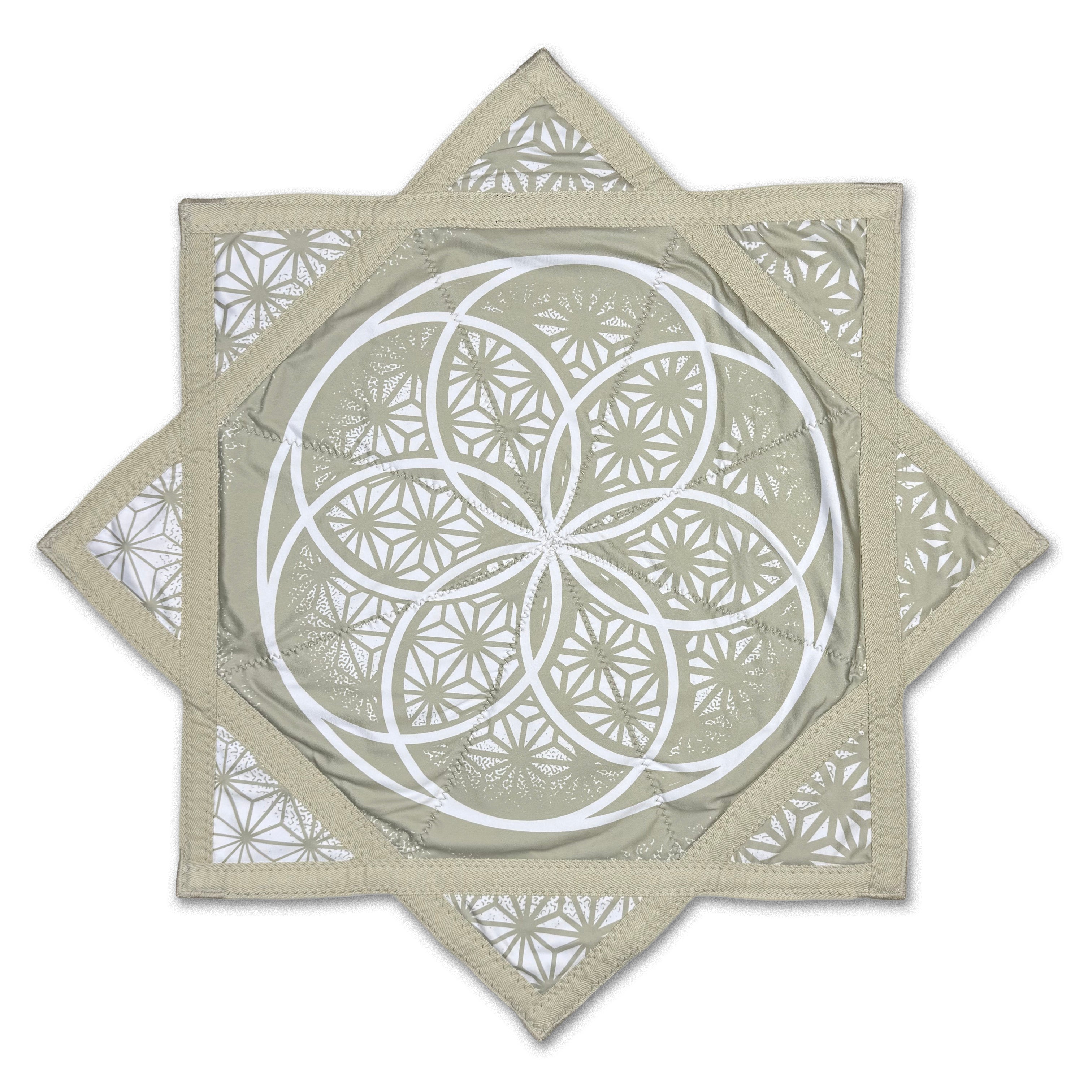 First Earth Sunflower of Life Tan Flow Star – UV reactive spinning flow prop for raves and festivals