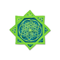 First Earth Mini Sunflower of Life UV reactive Flow Star – portable flow arts prop for rave and festival spinning