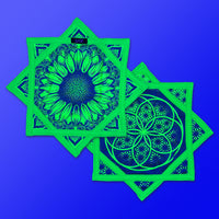 First Earth Mini Sunflower of Life UV reactive Flow Star – portable flow arts prop for rave and festival spinning
