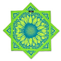 Sunflower of Life – UV spinning flow star by First Earth, sacred geometry rave prop for festivals and flow arts