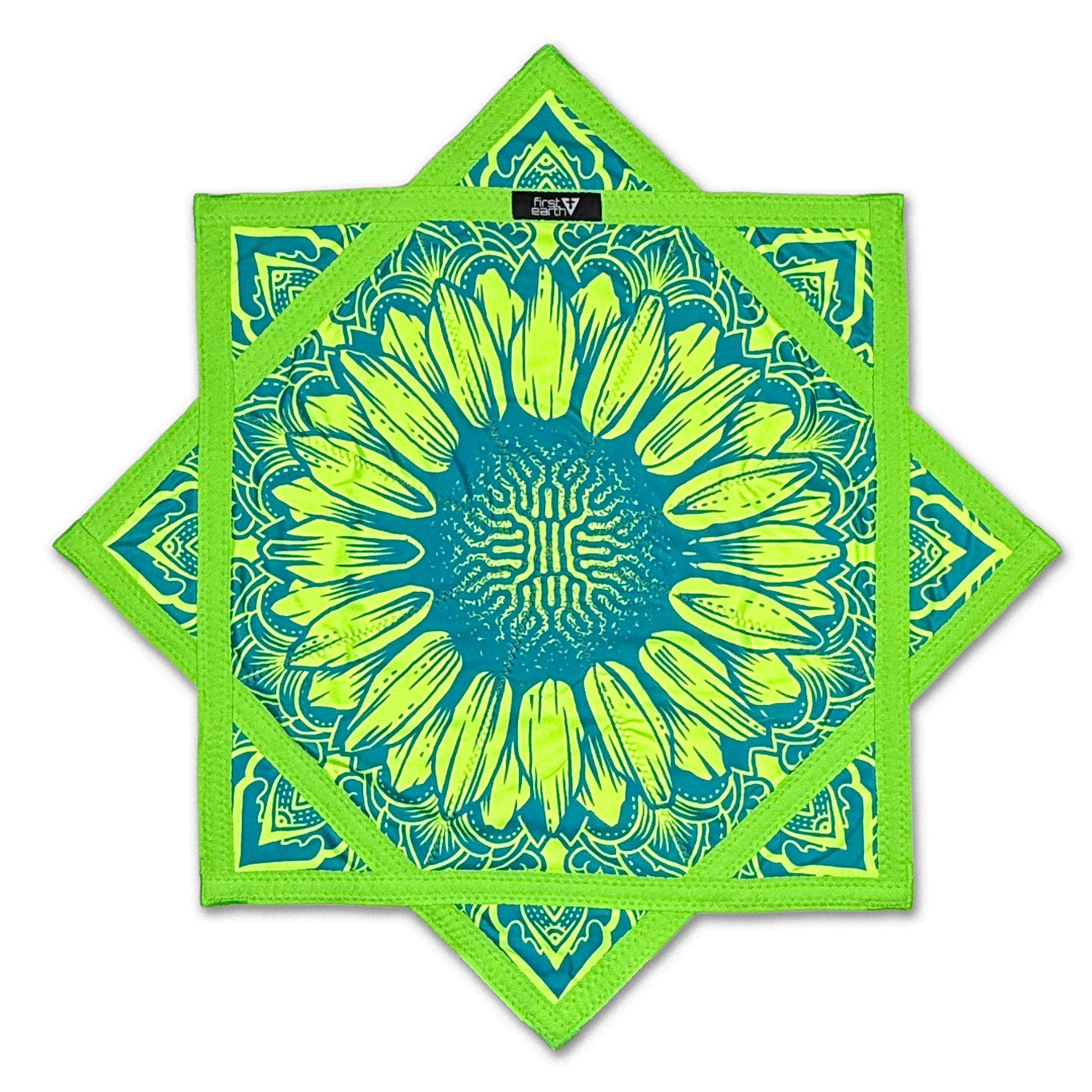 Sunflower of Life – UV spinning flow star by First Earth, sacred geometry rave prop for festivals and flow arts