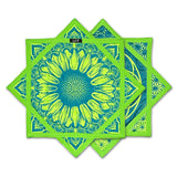 Sunflower of Life – UV spinning flow star by First Earth, sacred geometry rave prop for festivals and flow arts