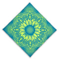 Sunflower UV glow bandana by First Earth – lightweight rave accessory with glowing floral design under blacklight, breathable and bold 