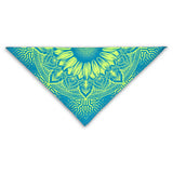Sunflower UV glow bandana by First Earth – lightweight rave accessory with glowing floral design under blacklight, breathable and bold 