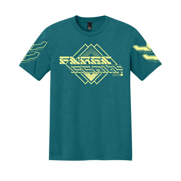 First Earth MMXXIV aqua unisex t-shirt for rave and festival wear