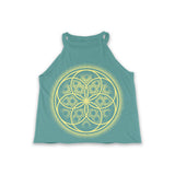 First Earth Flower of Life aqua women’s tank top for festival rave outfits