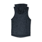 First Earth Midnight Cheetah mesh hooded tank back with hood and dark gray black cheetah print